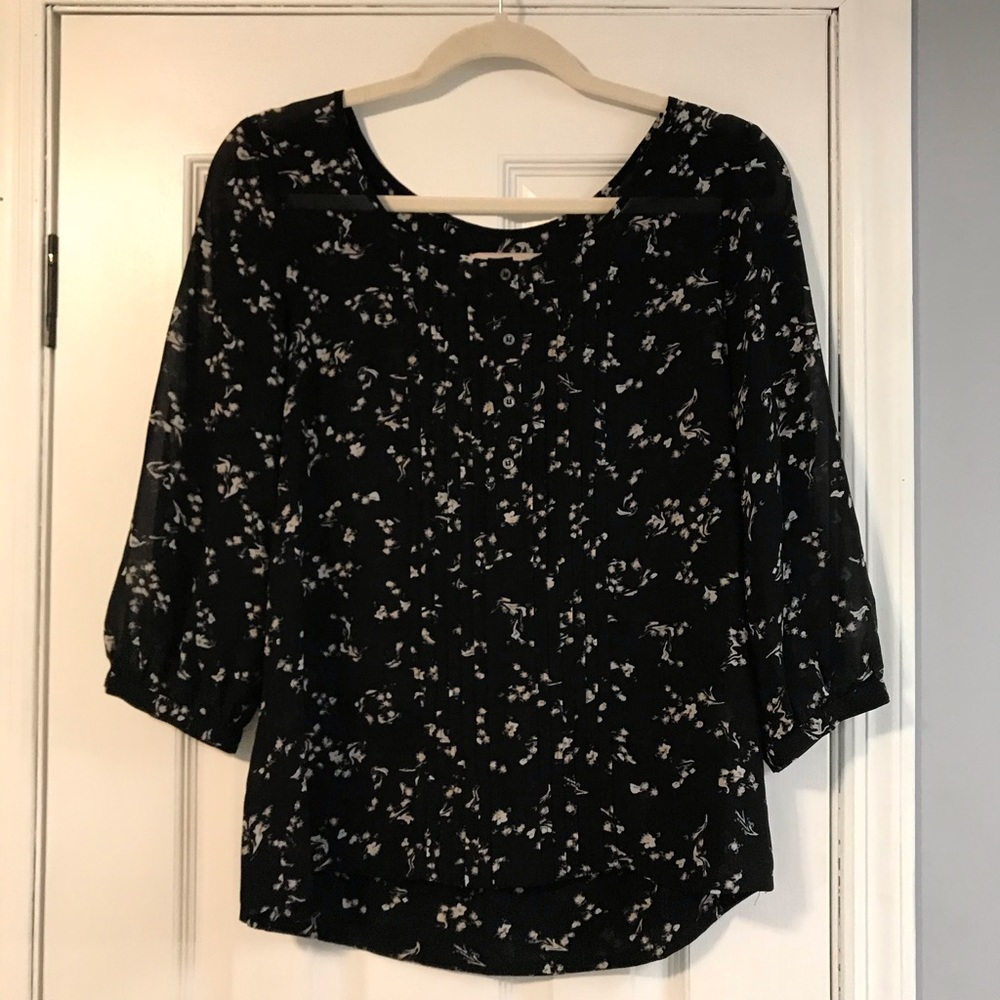 Black Floral Philosophy Blouse - Picture 1 of 6